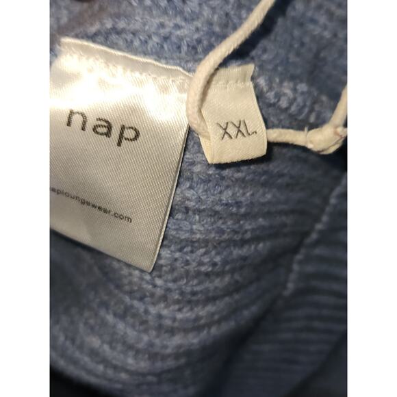 Nap Womens Button Up High Neck Pocket Wool Cardigan Sweater Blue Sz 2XL - Picture 6 of 8